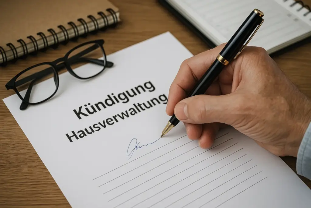 Hand unterschreibt Kündigung der Hausverwaltung – WEG beendet Zusammenarbeit mit bisherigem Verwalter